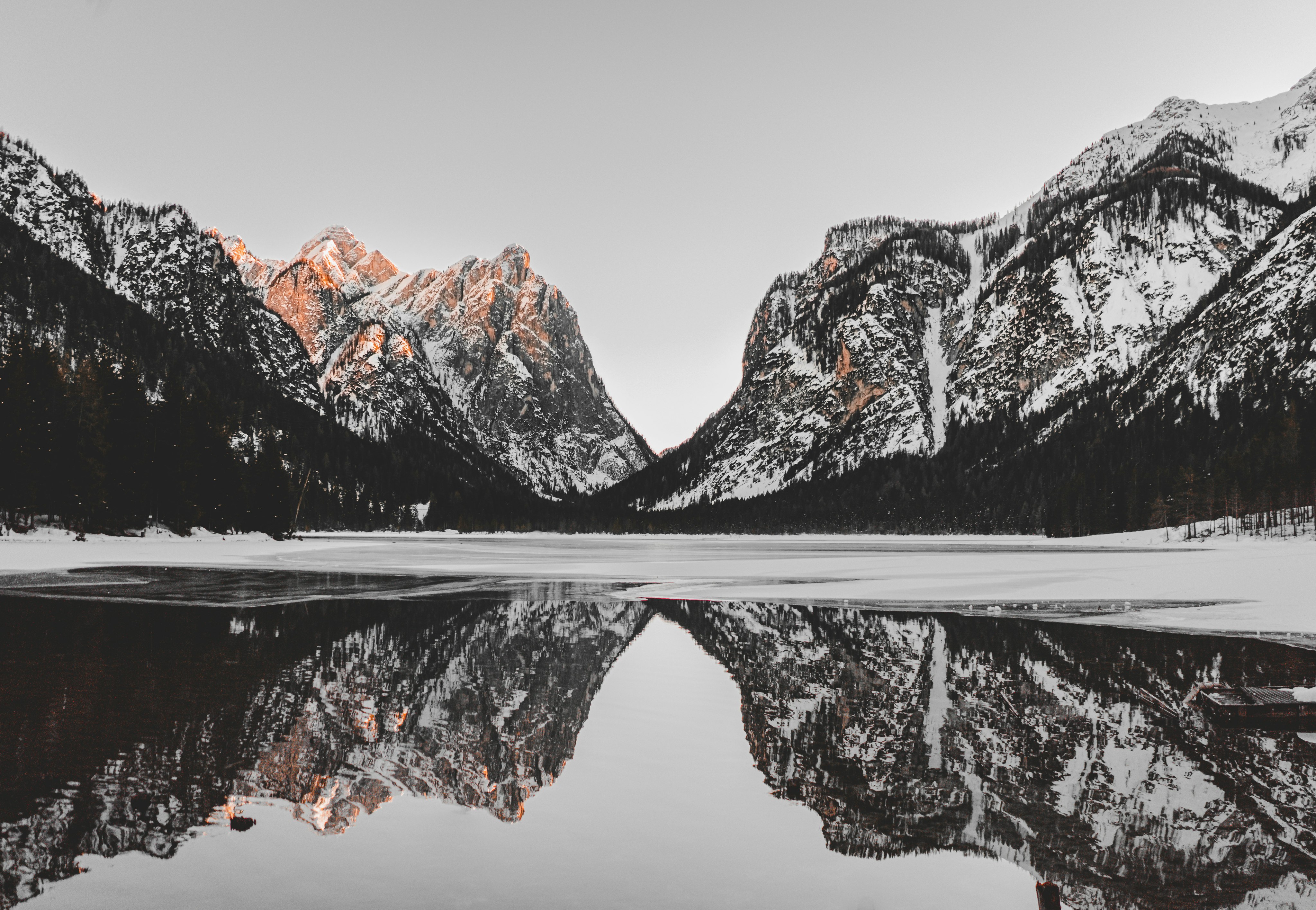 mountain beside lake